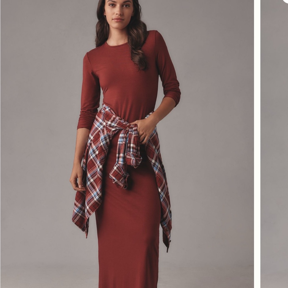 Reformation maroon  Long Sleeve Dress EUC
